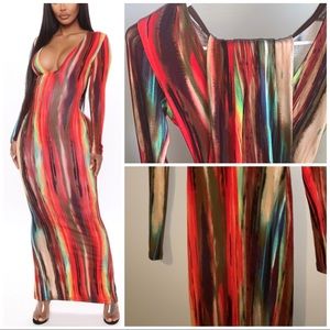 Work of art long sleeve maxi dress
